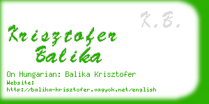 krisztofer balika business card